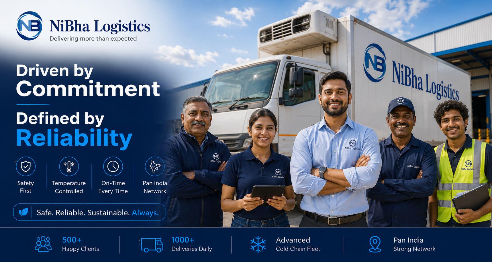 NiBha Logistics — Driven by Commitment, Defined by Reliability. Safe, reliable, sustainable, always.
